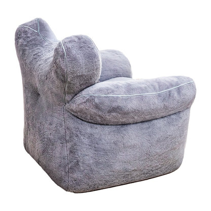 Heart-Back Faux Fur Lounge Chair — rear three-quarter view.