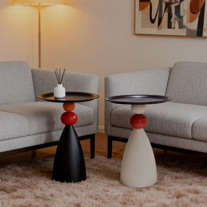 Black and white-base tables together