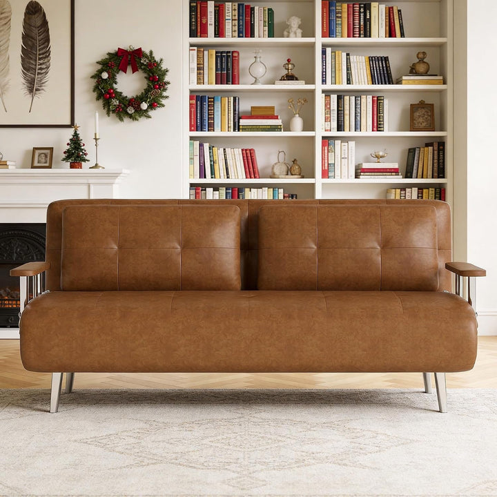 Brown Convertible Sofa Bed — gallery view 3 of 7