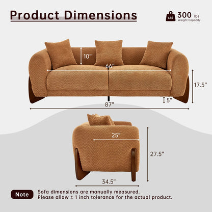 Morden Fort Boucle Sofa and Accent Chair Set — supplier sofa and chair dimension diagram.