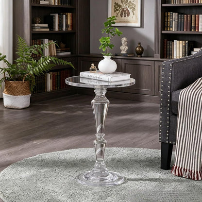Furniture Acrylic Side Table, Acrylic End Table for Drinking Food, Clear Modern Small Tables for Living Room Bedroom Lobby - Transparent