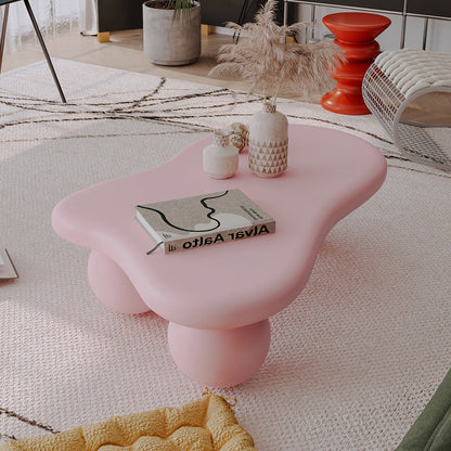 Cloud Coffee Table with Three Ball Legs - pink