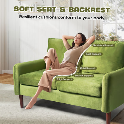 Bilhilury Velvet Loveseat — back and seat shown in use.