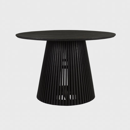 Ridge 47-Inch Round Dining Table in Black - Black / Mango Wood