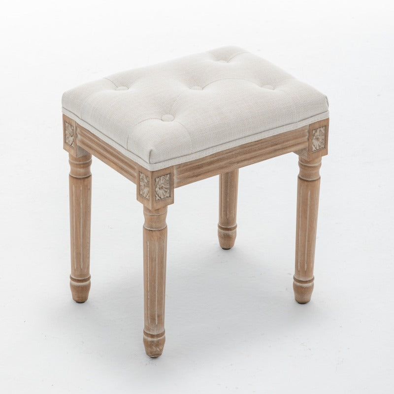 Top angle of the tufted upholstered vanity stool