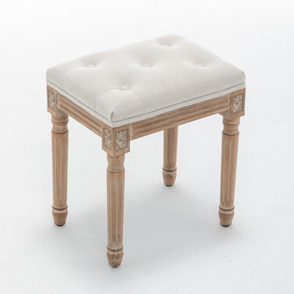 Top angle of the tufted upholstered vanity stool