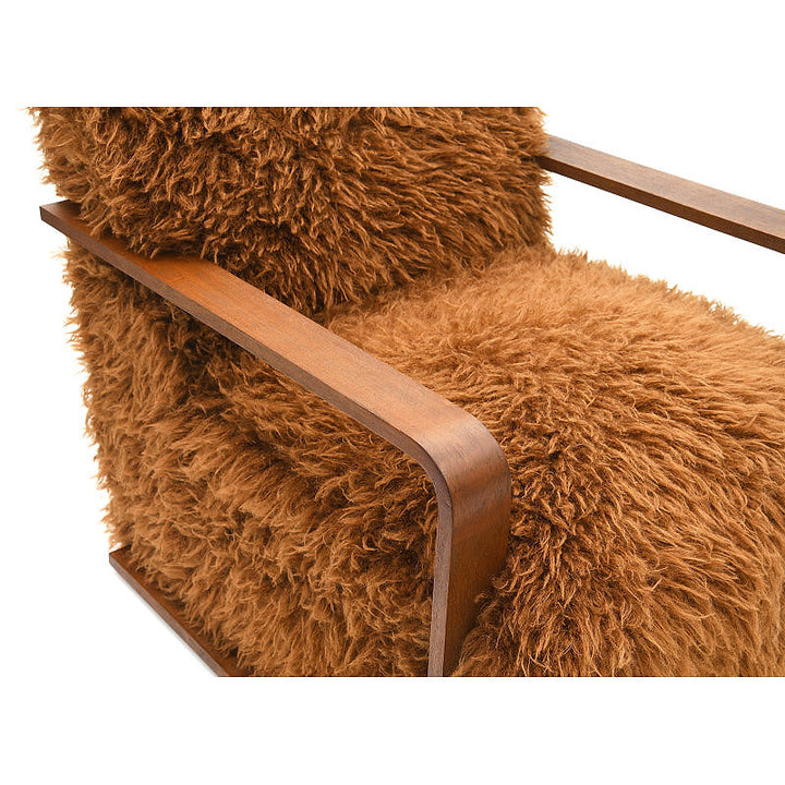 Camel Faux-Fur Accent Chair — gallery view 4 of 7