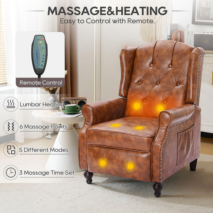 Consofa Faux Leather Massage Recliners, Set of Two — gallery view 2 of 8