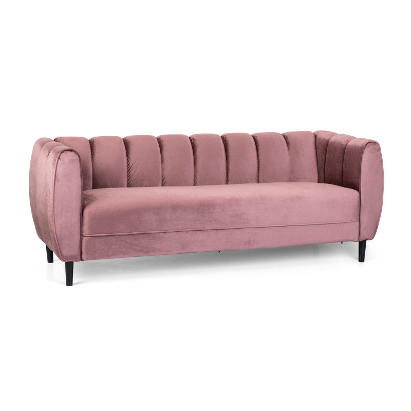 Miranda Velvet 3-Seater Sofa — front three-quarter product view.