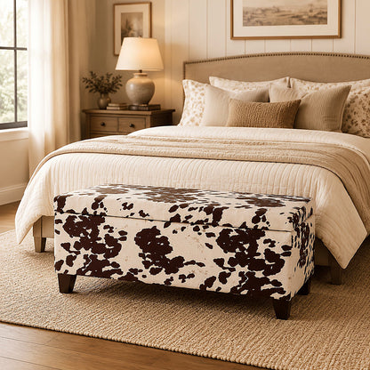 Cow-Print Storage Ottoman
