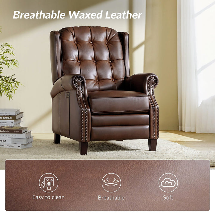 Hulala Leather Power Recliner with USB-C — gallery view 14 of 17