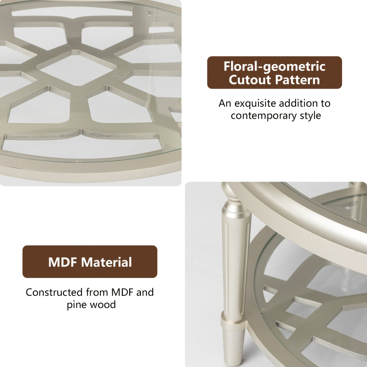 Supplier graphic showing geometric shelf and MDF-and-pine construction