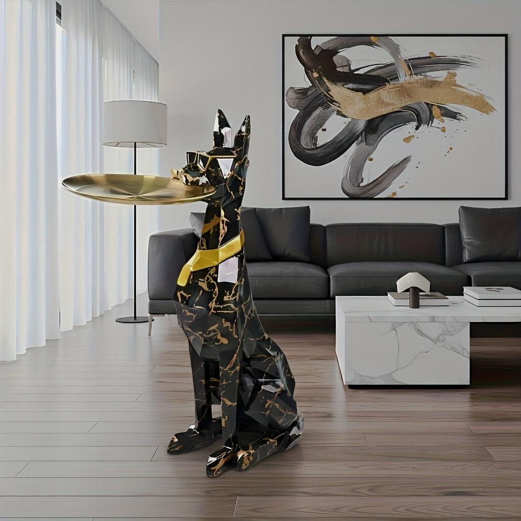 Black dog table in living room