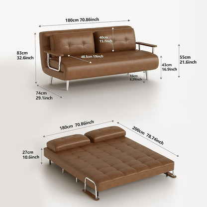 Brown Convertible Sofa Bed — gallery view 7 of 7