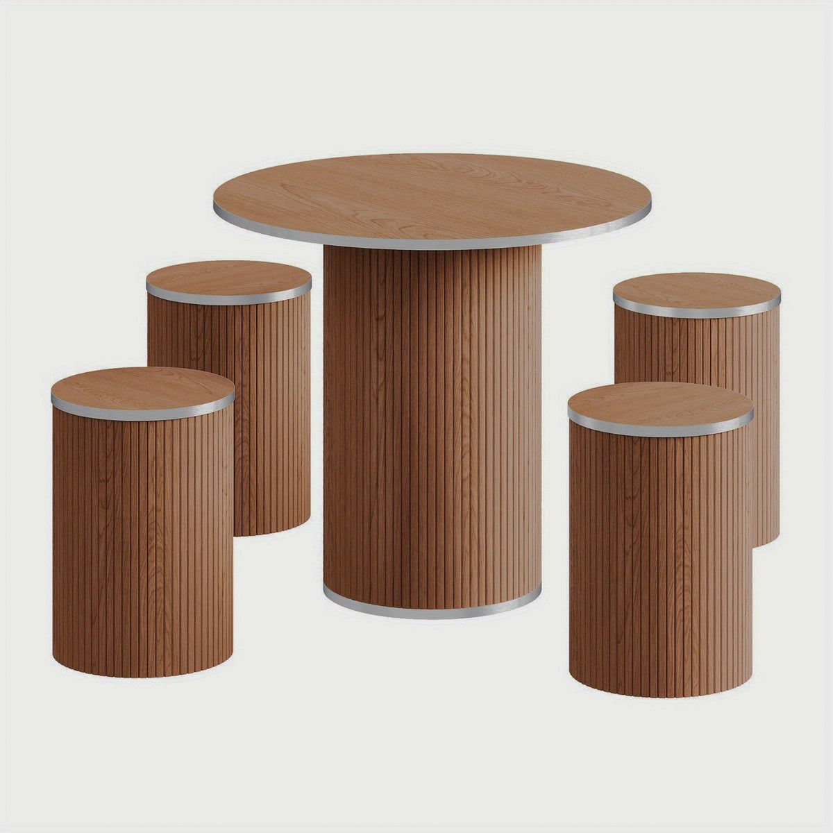 Studio brown table and four stools