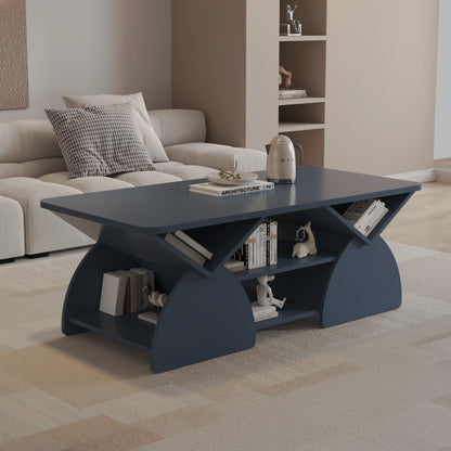 Blue table angled view