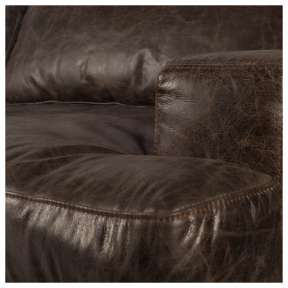 41" Black Faux Leather Distressed Club Chair - 376350