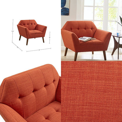 Emery Rust Upholstered Lounge Chair — gallery view 9 of 9