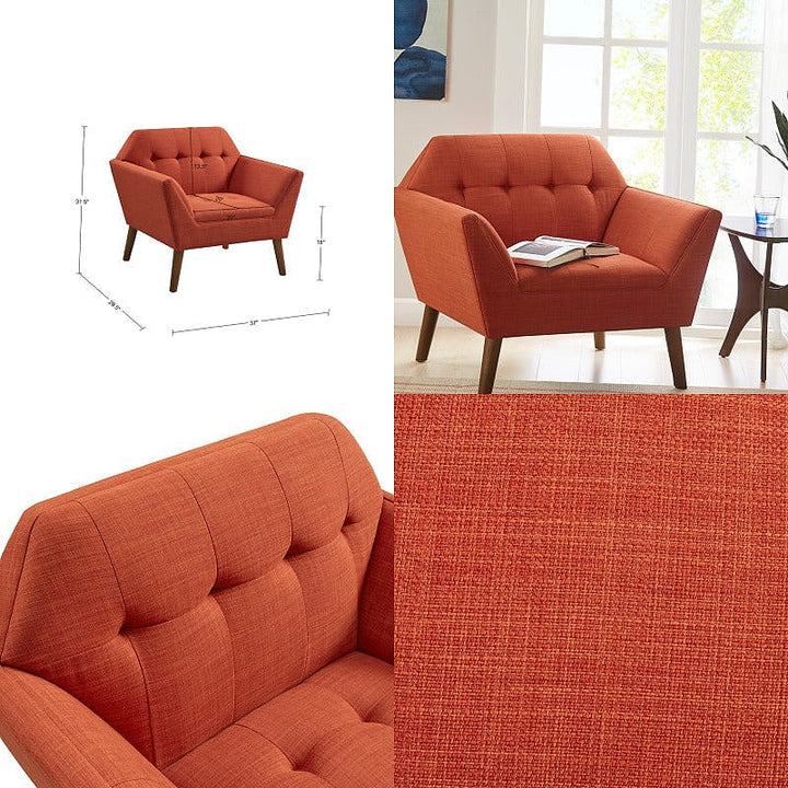 Emery Rust Upholstered Lounge Chair — gallery view 9 of 9