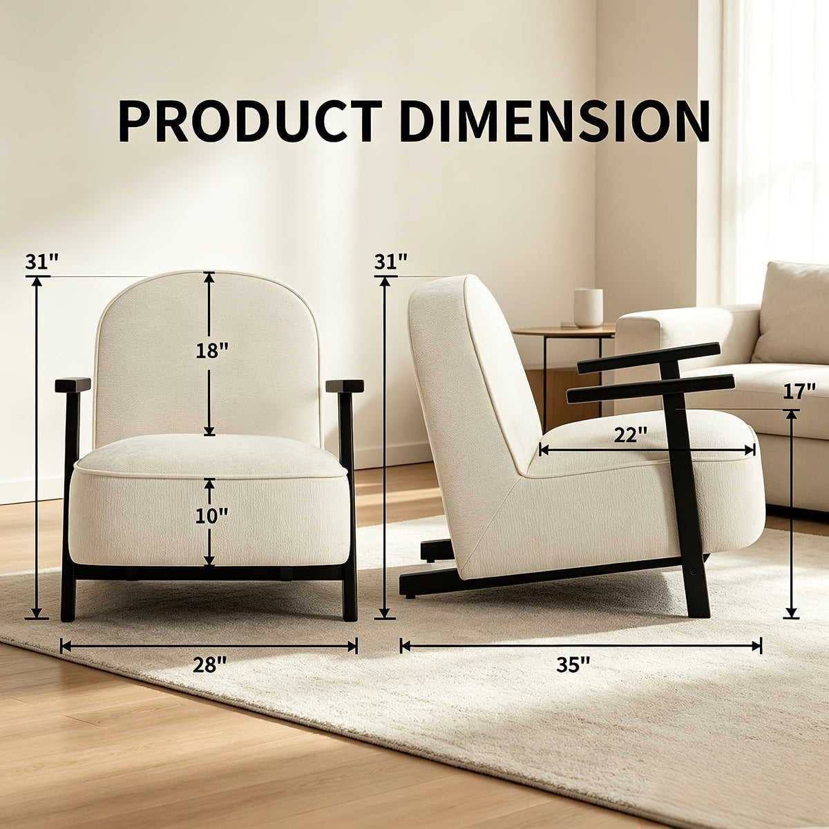 Arden Upholstered Accent Chairs, Set of Two — gallery view 7 of 7
