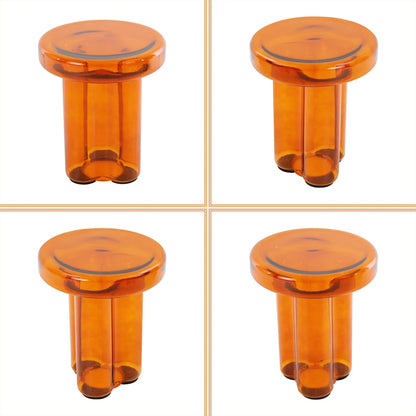 Small Yellow Coffee Table, COMPACT Round Side Table for Living Room Bedroom, Modern Accent Tea Table with Bright End, Coffee Tables, Suitable for Most Sofas on The Market