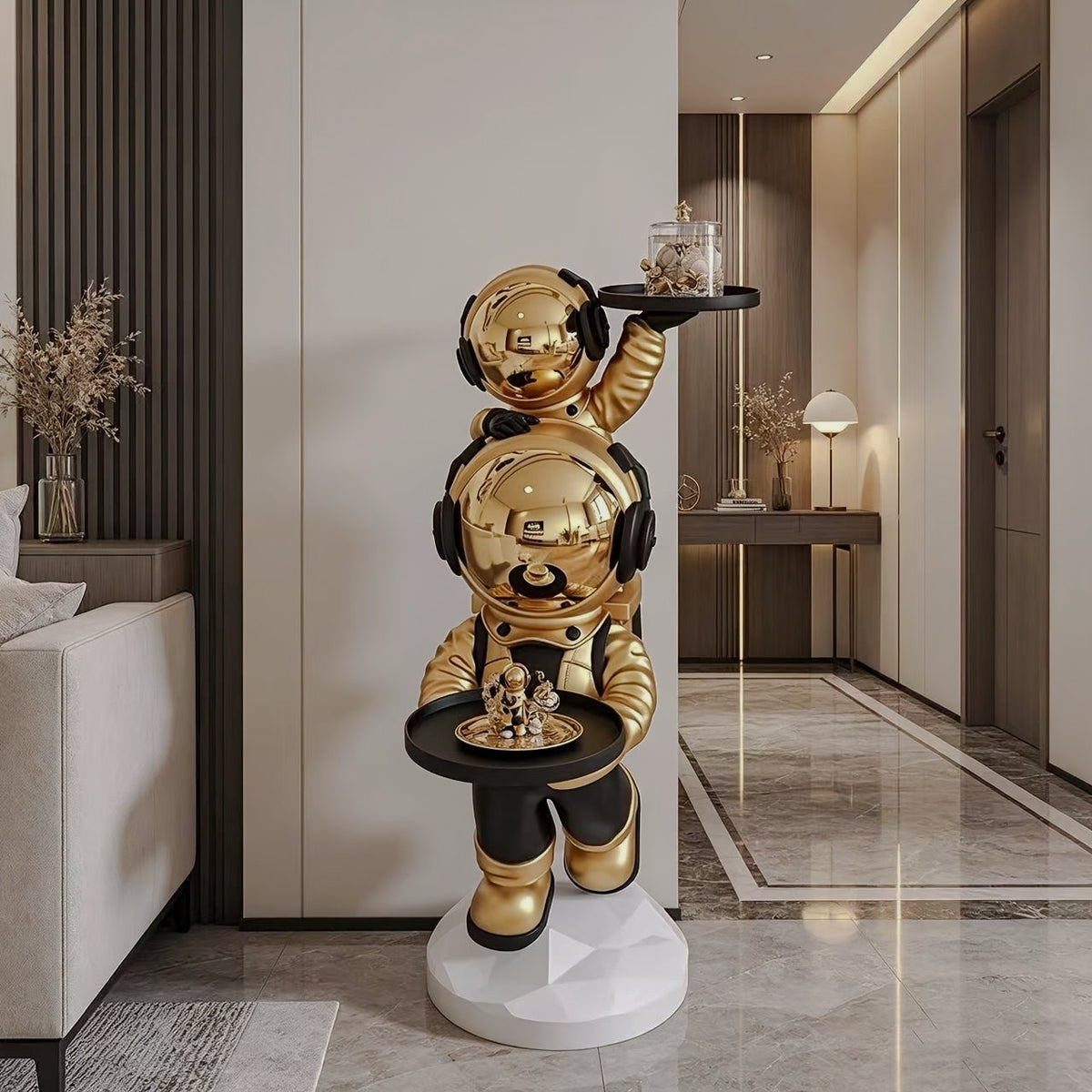 Astronaut Side Table with Two Display Trays