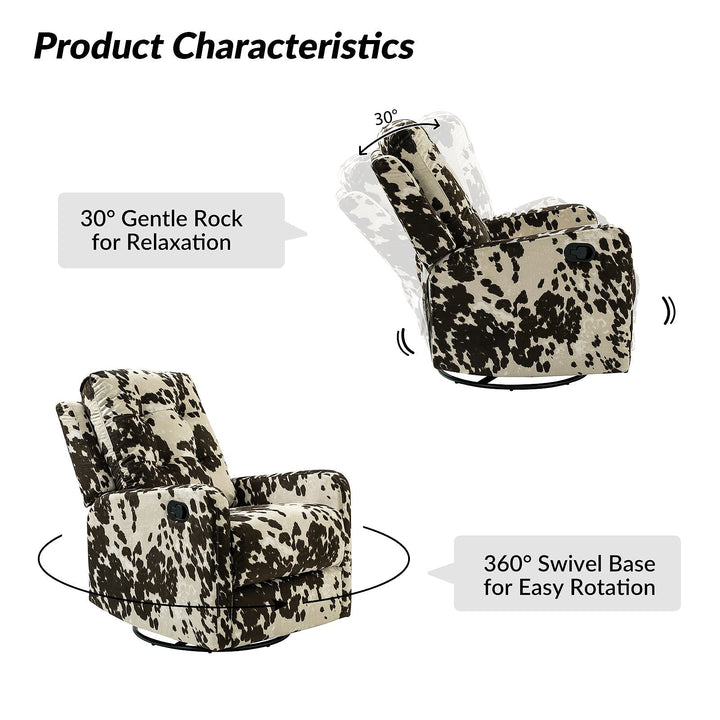 Hulala Patterned Swivel Rocker Recliner — gallery view 11 of 13