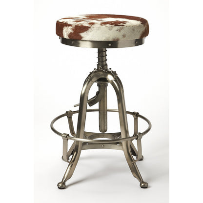 Hair on Hide Iron Bar Stool - 389123