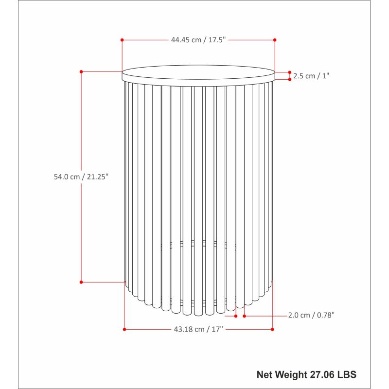Demy Accent Table in Natural/White