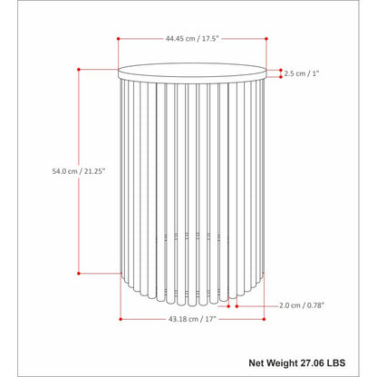 Demy Accent Table in Natural/White