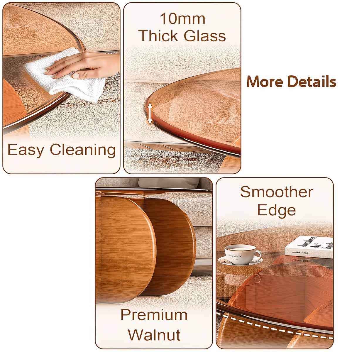 Glass table materials graphic