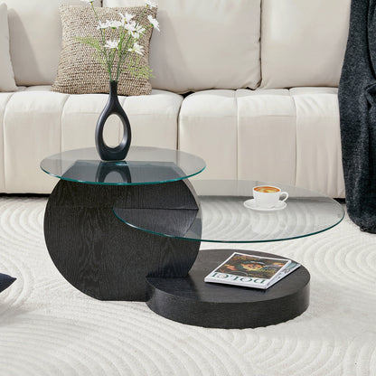 Front black disc-base table