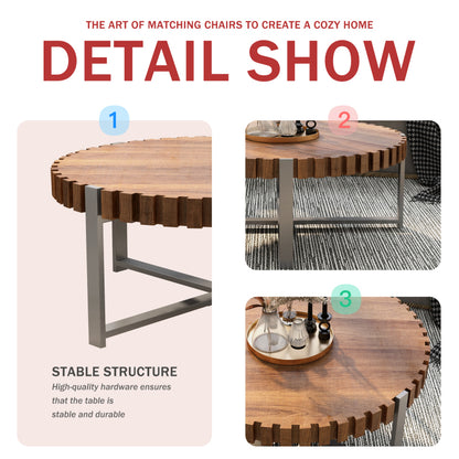 Supplier feature graphic for notched-edge round coffee table