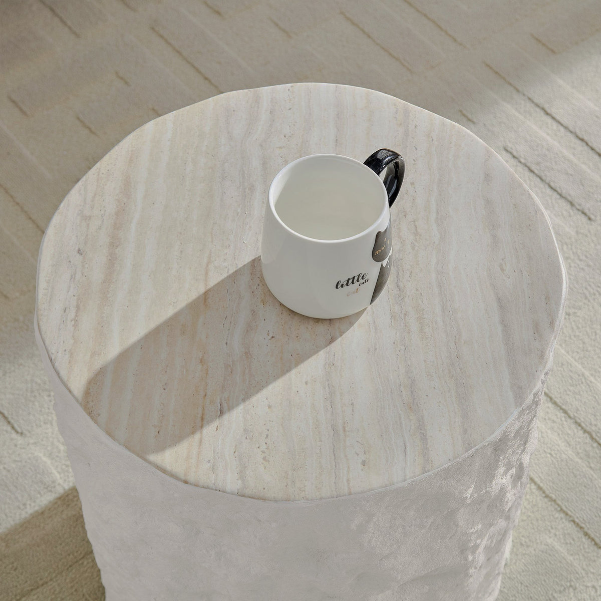 Beige Stone-Look Coffee & Side Table Set
