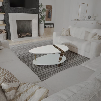 Oval table in living room