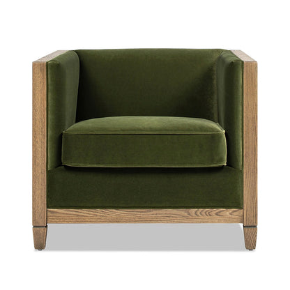 Georgia Olive Green Cane-Frame Armchair — gallery view 3 of 8