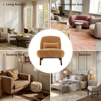 Morden Fort Boucle Sofa and Accent Chair Set — accent chair room-use examples.