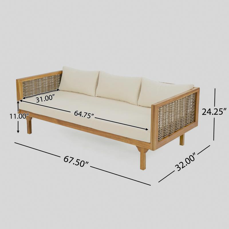 Dimension diagram of the patio sofa