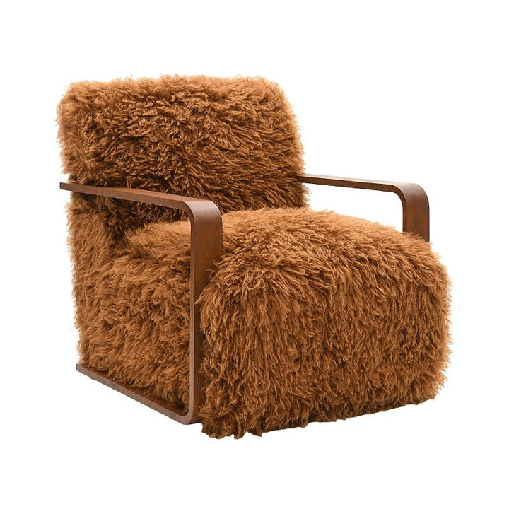 Camel Faux-Fur Accent Chair — gallery view 3 of 7
