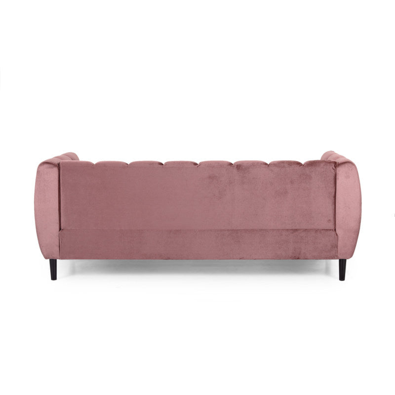Miranda Velvet 3-Seater Sofa — rear product view.