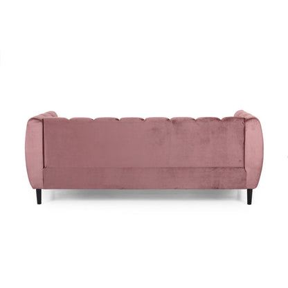 Miranda Velvet 3-Seater Sofa — rear product view.
