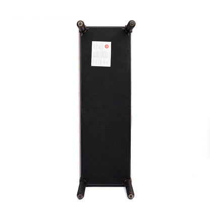 Black Spindle-Leg Storage Bench
