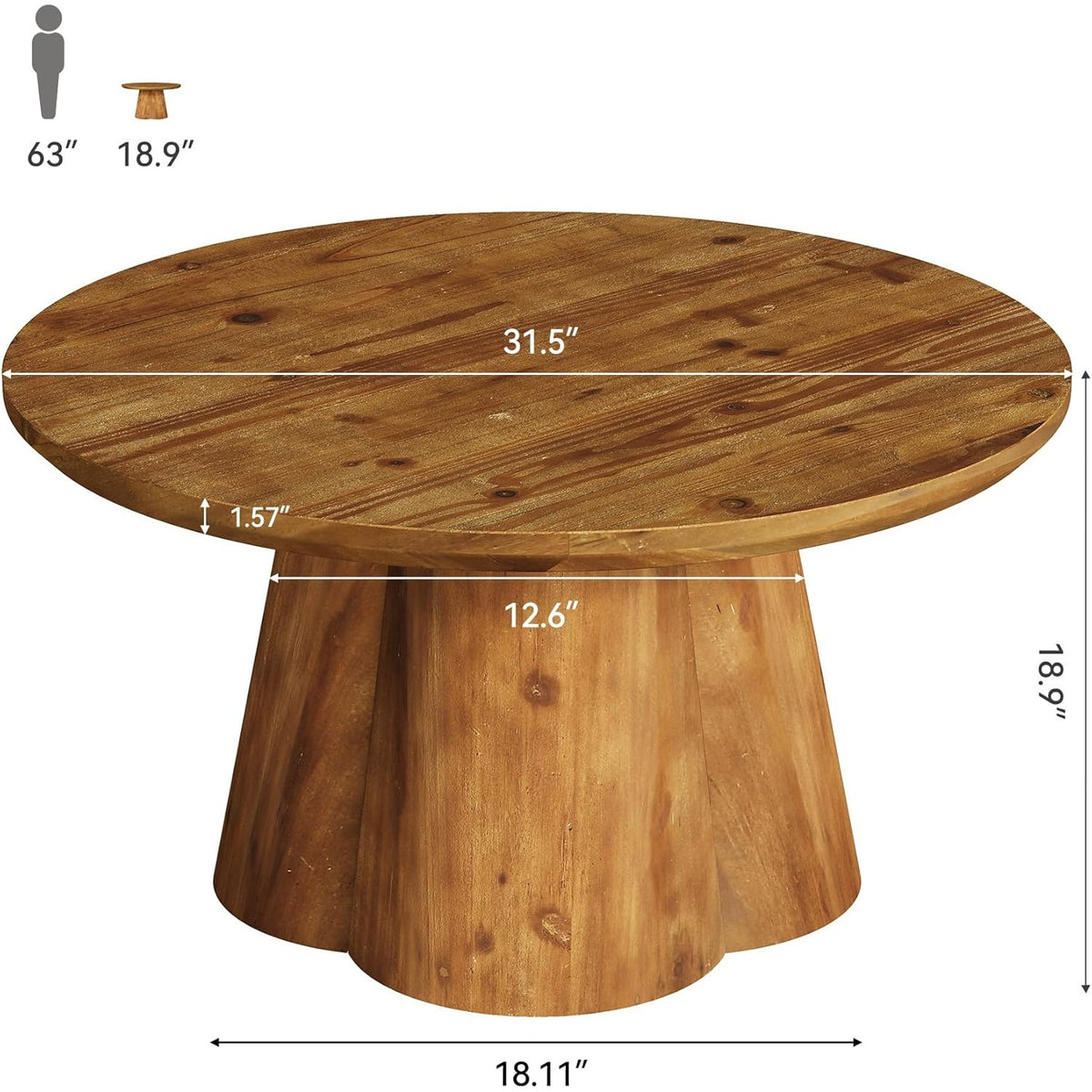 Round pedestal table dimensions