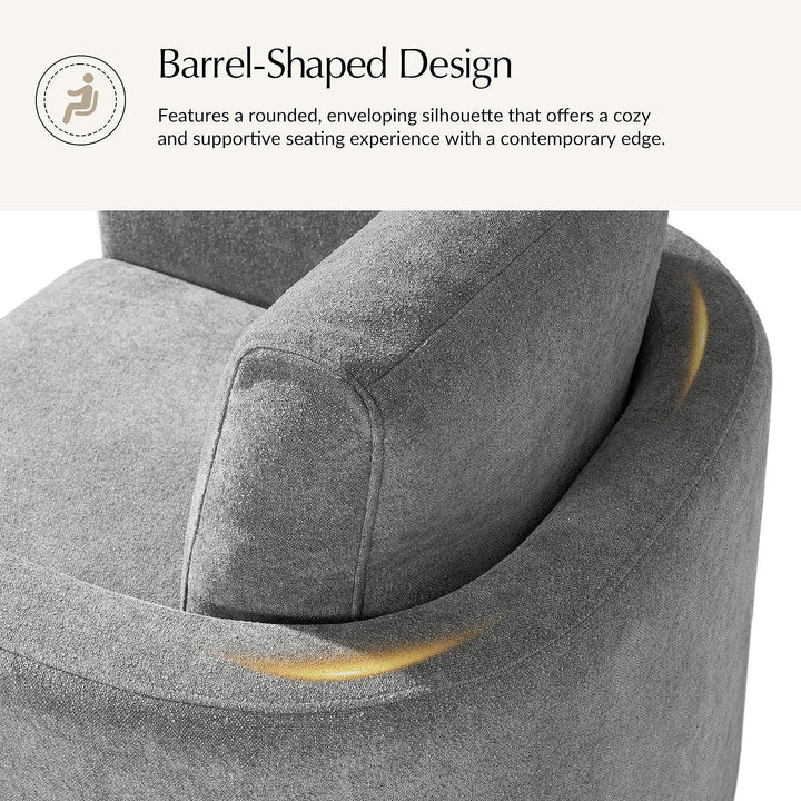 Hulala Gray Chenille Swivel Armchair — gallery view 8 of 12