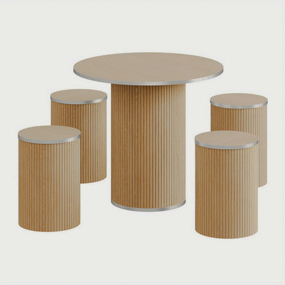 Studio beige table and four stools