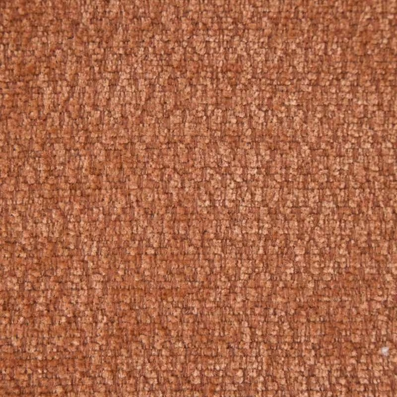 Close view of the terracotta upholstery texture
