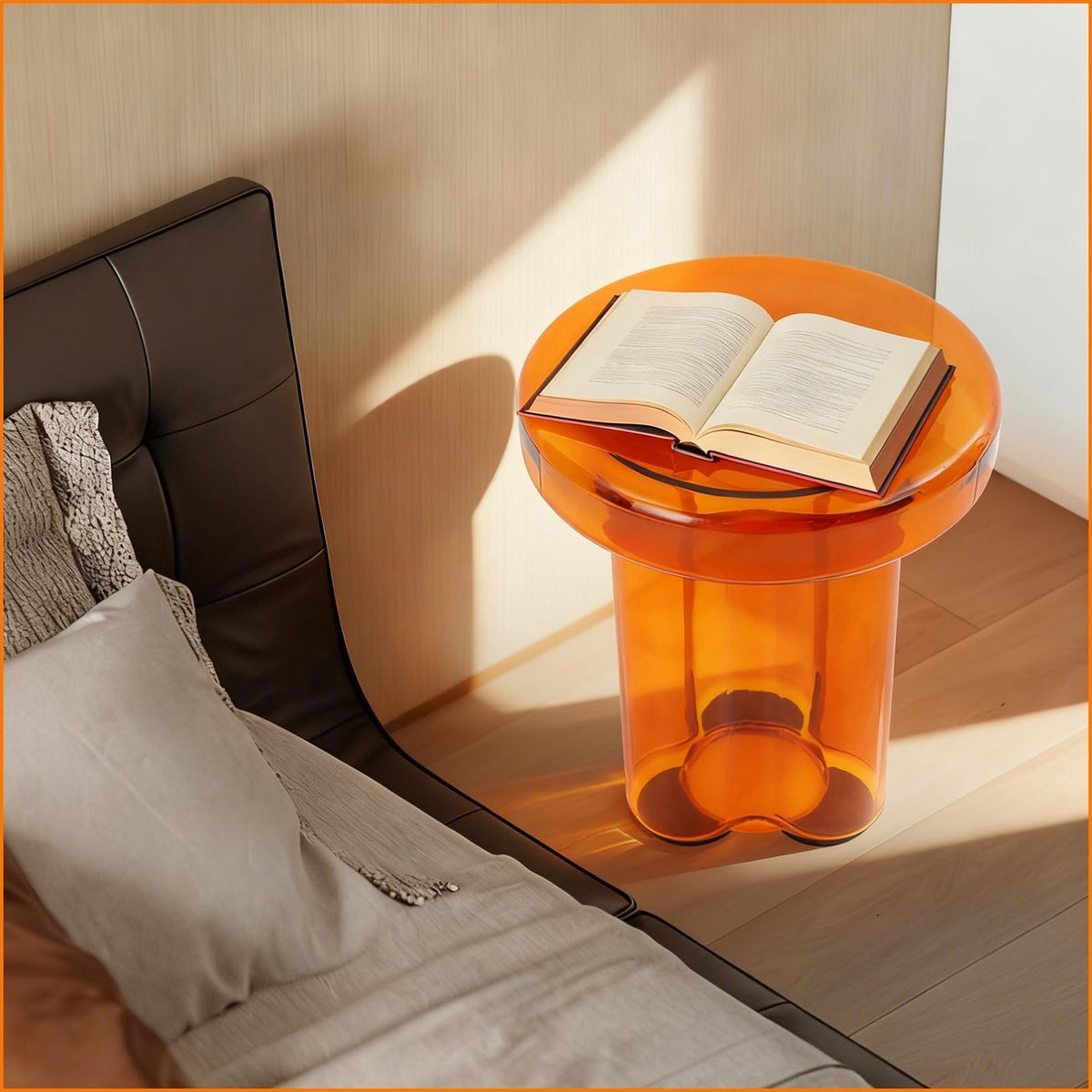 Small Yellow Coffee Table, COMPACT Round Side Table for Living Room Bedroom, Modern Accent Tea Table with Bright End, Coffee Tables, Suitable for Most Sofas on The Market