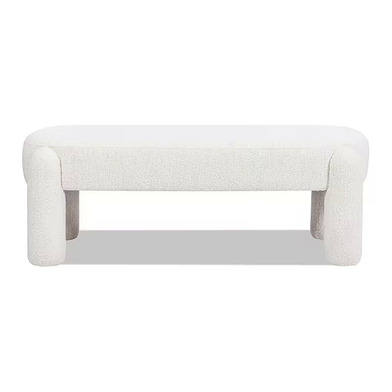 Hugo Cream Bouclé-Style Bench