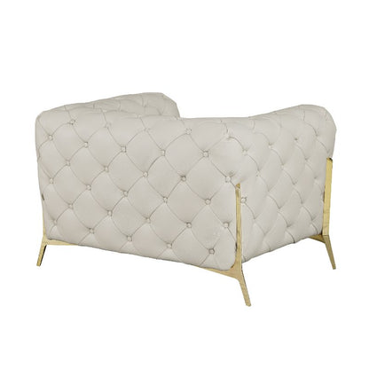 Aurelia Ivory Tufted Accent Chair — gallery view 3 of 8