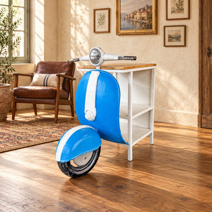 Riviera Scooter Accent Table in a vintage reading nook